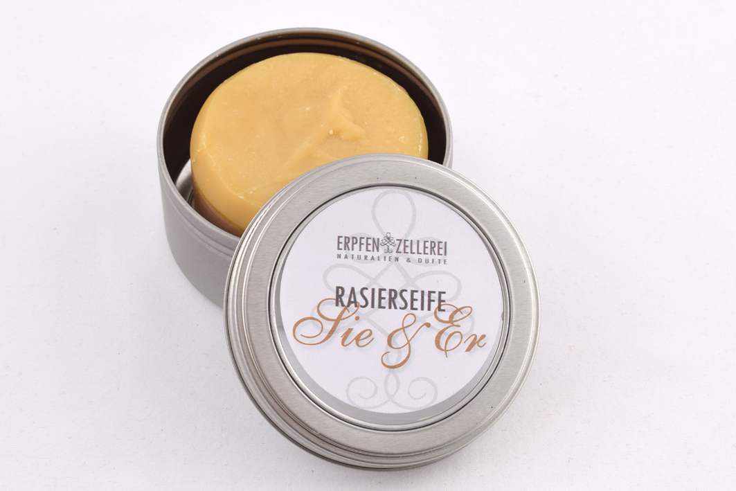 Rasierseife "Sie & Er" in der Metalldose Bio