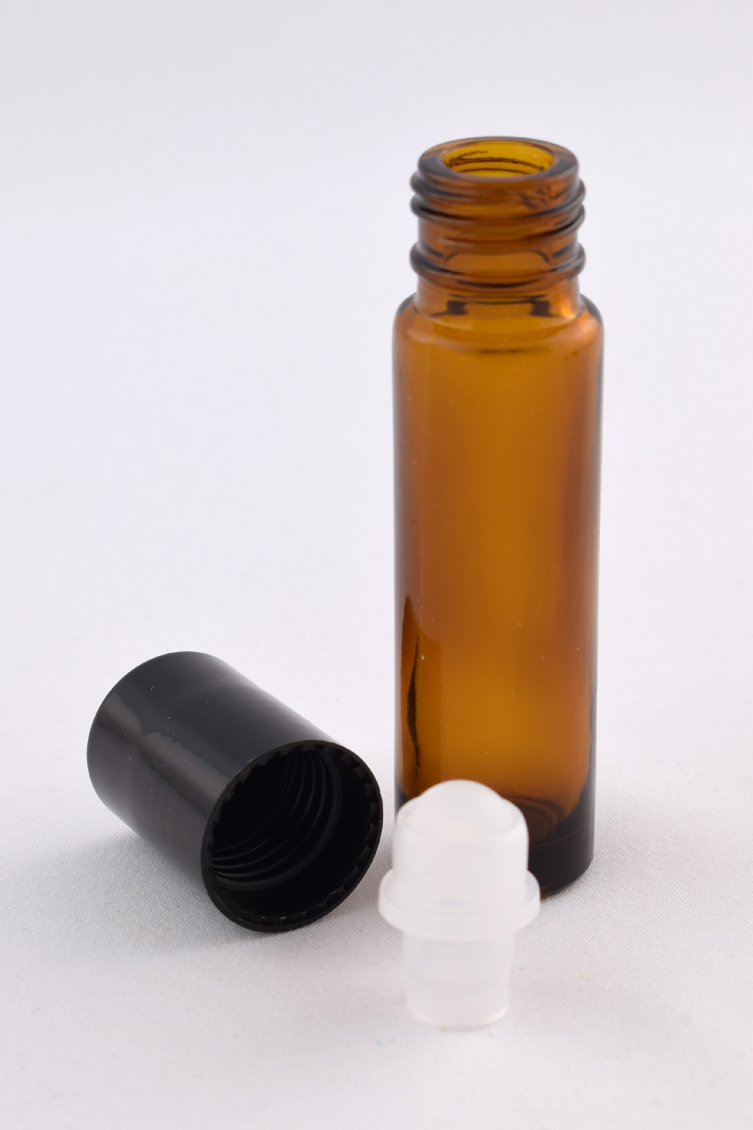 Roll-on Braunglasflasche mit Kugel und Verschluss 10 ml
