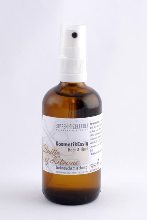 Kosmetikessig für Haar und Haut Quitte & Zitrone Bio 100 ml mit Zerstäuber